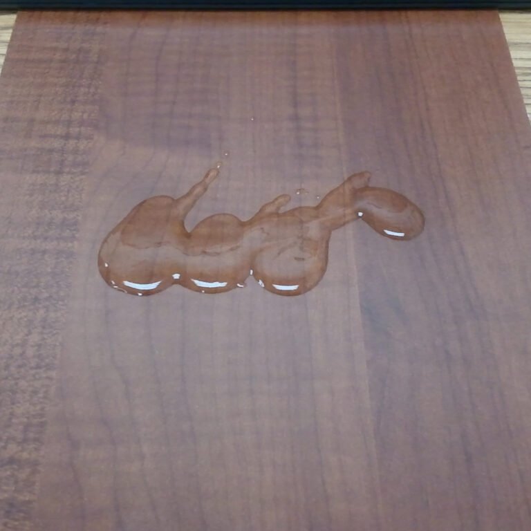 Hand sanitizer applied directly to flooring